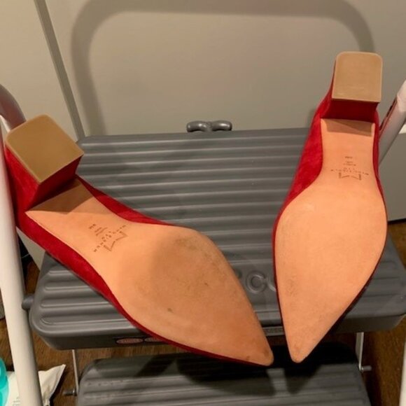 Marc Fisher Suede Heels in Red - Picture 4 of 5